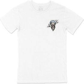 Cix Ay ve Kurt Cep Logo Tasarımlı Beyaz Tişört