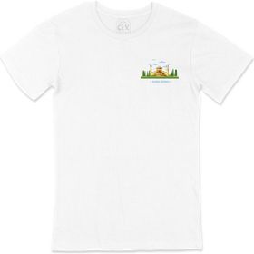 Cix Ayasofya Çizimli Beyaz Cep Logo Tasarımlı Erkek T-shirt