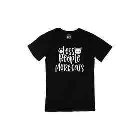 Cix Az İnsan Çok Kedi Siyah T-shirt