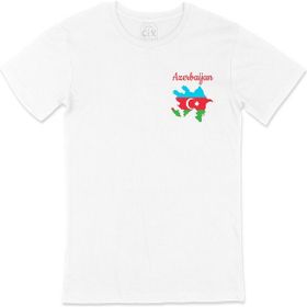 Cix Azerbaycan Haritalı ve Bayraklı T-shirt