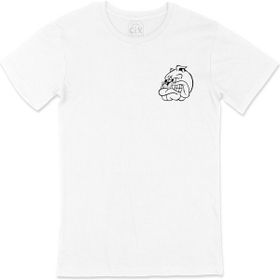 Cix Bad Blue Boys Bulldog Cep Logo Tasarımlı Beyaz Tişört