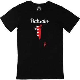 Cix Bahreyn Haritalı ve Bayraklı Siyah Erkek T-shirt