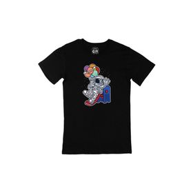 Cix Balonlu Astronot Siyah Erkek T-shirt