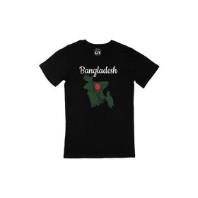 Cix Bangladeş Haritalı ve Bayraklı Siyah Erkek T-shirt