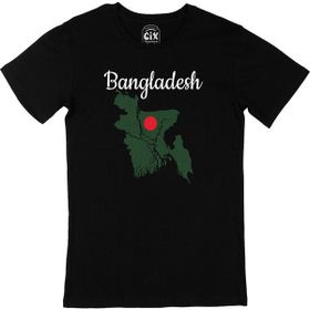 Cix Bangladeş Haritalı ve Bayraklı Siyah Erkek T-shirt