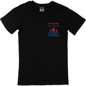 Cix Be The Game Changer Siyah Cep Logo Tasarımlı Erkek T-shirt
