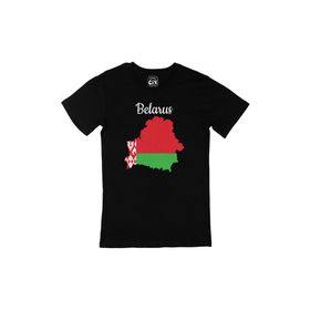 Cix Belarus Haritalı ve Bayraklı Siyah T-shirt