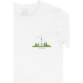 Cix Berlin Tv Kulesi Cep Logo Tasarımlı Beyaz Erkek T-shirt