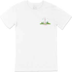 Cix Berlin Tv Kulesi Cep Logo Tasarımlı Beyaz Erkek T-shirt