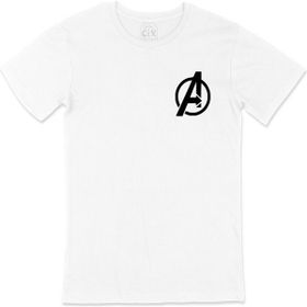 Cix Beyaz Avengers Logolu Siyah Erkek T-shirt