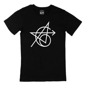 Cix Beyaz Avengers Simgeli Siyah Erkek T-shirt