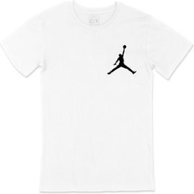 Cix Beyaz Jordan Air Cep Logo Tasarımlı Siyah Tişört