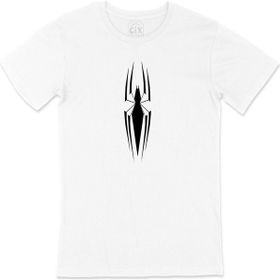 Cix Beyaz Renkli Ince Örümcek 4XL Siyah Erkek T-shirt