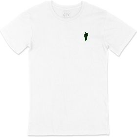 Cix Billie Eilish Logolu Cep Logo Tasarımlı Beyaz Tişört