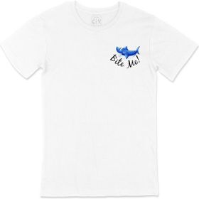 Cix Bite Me Cep Logo Tasarımlı Beyaz Tişört