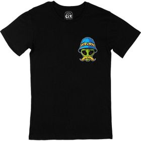 Cix Bıyıklı Alien Siyah Erkek T-shirt