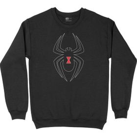 Cix Black Widow Spider Tasarımlı Siyah Kapüşonlu Sweatshirt