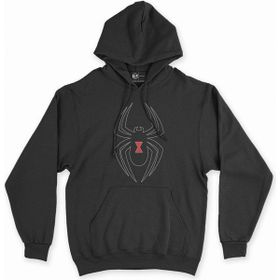 Cix Black Widow Spider Tasarımlı Siyah Kapüşonlu Sweatshirt