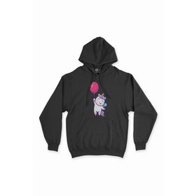Cix Bolonlu Unicorn Siyah Kapüşonlu Sweatshirt
