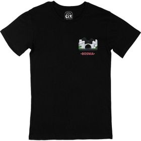 Cix Bosna Hersek Cep Logo Tasarımlı Siyah T-shirt