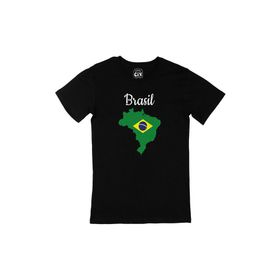 Cix Breziya Haritalı ve Bayraklı Siyah Erkek T-shirt