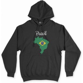 Cix Breziya Haritalı ve Bayraklı Siyah Kapüşonlu Sweatshirt