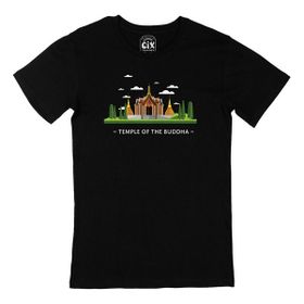 Cix Buda Tapınağı Siyah Cep Logo Tasarımlı T-shirt