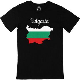 Cix Bulgaristan Haritalı ve Bayraklı XS Siyah Erkek T-shirt