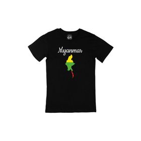 Cix Burma Haritalı ve Bayraklı Siyah Erkek T-shirt