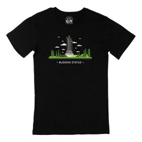 Cix Büyük Buda Heykeli Siyah Erkek T-shirt