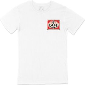 Cix Cafe Bar Cep Logo Tasarımlı Beyaz Tişört
