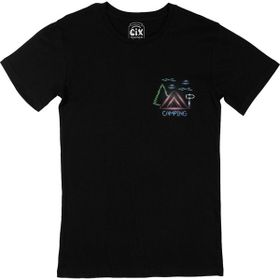 Cix Camoing Neon Cep Logo Tasarımlı Siyah Tişört