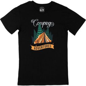 Cix Camping Adventures Siyah Erkek T-shirt