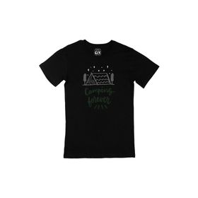 Cix Camping Forever Siyah Erkek T-shirt