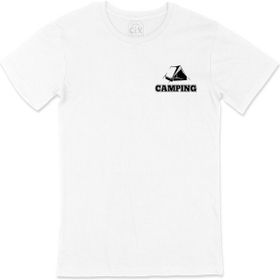 Cix Camping Tent Cep Logo Tasarımlı Beyaz Tişört