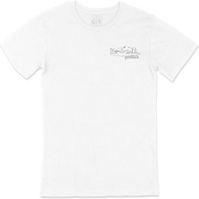 Cix Çanakkale Çizimli Beyaz Cep Logo Tasarımlı Erkek T-shirt