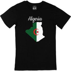 Cix Cezayir Haritalı ve Bayraklı XL Siyah Erkek T-shirt