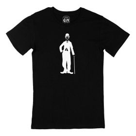 Cix Charlie Chaplin Bastonlu Siyah Erkek T-shirt