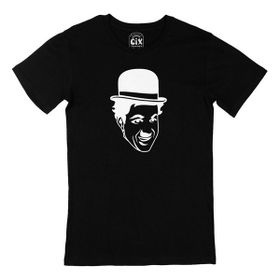 Cix Charlie Chaplin Şapkalı Siyah Erkek T-shirt