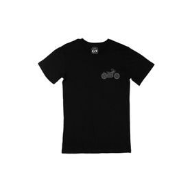 Cix Chopper Motor Siyah Cep Logo Tasarımlı Erkek T-shirt
