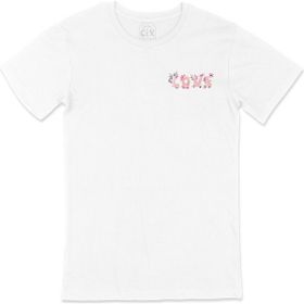 Cix Çiçekli Love Yazılı Beyaz Cep Logo Tasarımlı Erkek T-shirt
