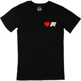 Cix Cix I Love F1 Cep Logo Tasarımlı Siyah T-shirt