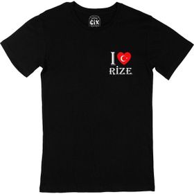 Cix Cix I Love Rize Cep Logo Tasarımlı Siyah T-shirt