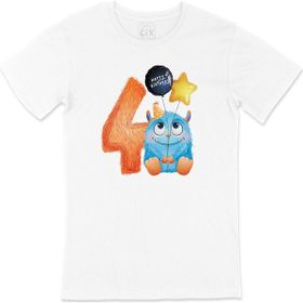 Cix Çocuğumun 4. Yaşına Özel Beyaz T-shirt