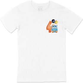 Cix Çocuğumun 4. Yaşına Özel Cep Logo Beyaz T-shirt
