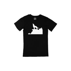 Cix Dağda Uluyan Kurt Siyah T-shirt