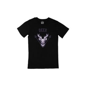 Cix Deer Geyik Kısa Kollu Siyah T-shirt