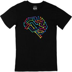 Cix Dijital Beyin Kısa Kollu Siyah T-shirt
