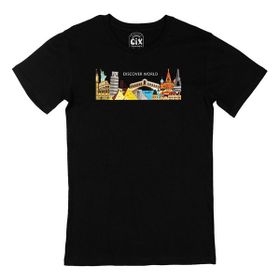 Cix Discover World Kısa Kollu Siyah T-shirt