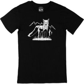 Cix Doğadaki Siyah Tilki Baskılı Kısa Kollu Beyaz T-shirt